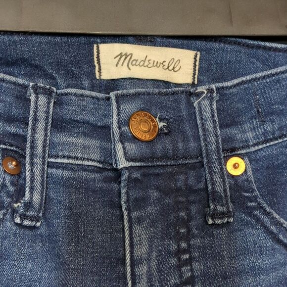 Madewell Women's Mid-Rise Stovepipe Dark Wash Straight Leg Jeans Size 25 - Picture 3 of 6